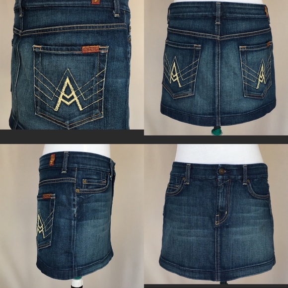 7 for all mankind & Bebe Bundle of 2 Denim Skirts - Picture 2 of 8